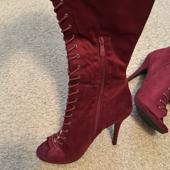 Charlotte Russe Bella Boots Size 9 Color Burgundy - Picture 7 of 11